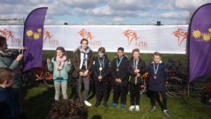 De winnaars van de Run-Bike-Run op 21 maart